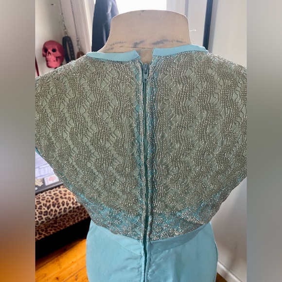 Vintage blue 60s Mod two piece dress suit with button up jacket S-M - Picture 6 of 10